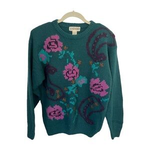 Vintage 80s/90s Grandmacore Knit Sweater Colorful L